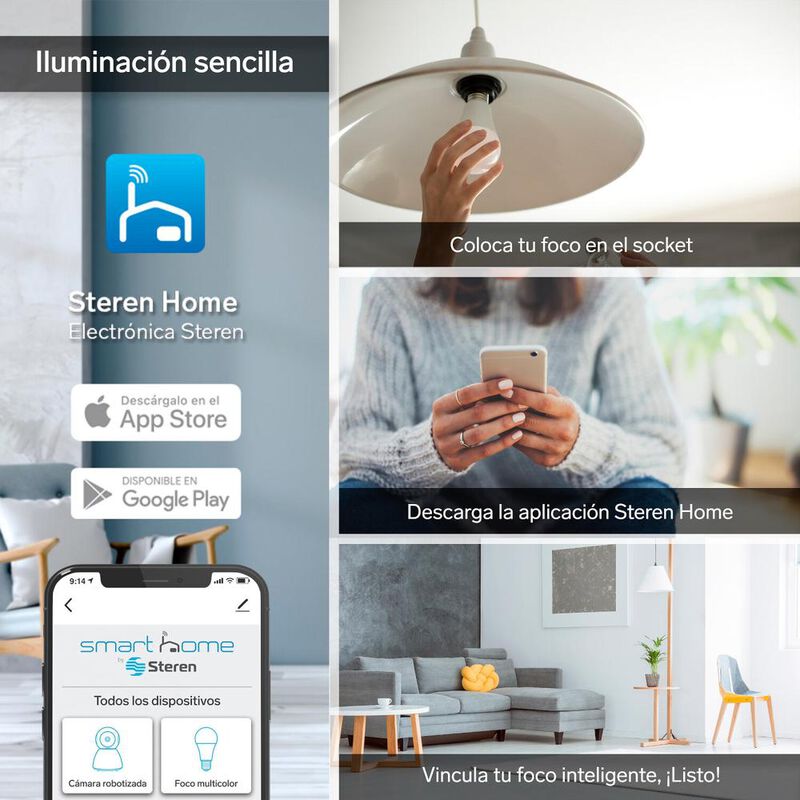 Foco LED Wi-Fi RGB+W multicolor de 10 W SHOME-1... image number null