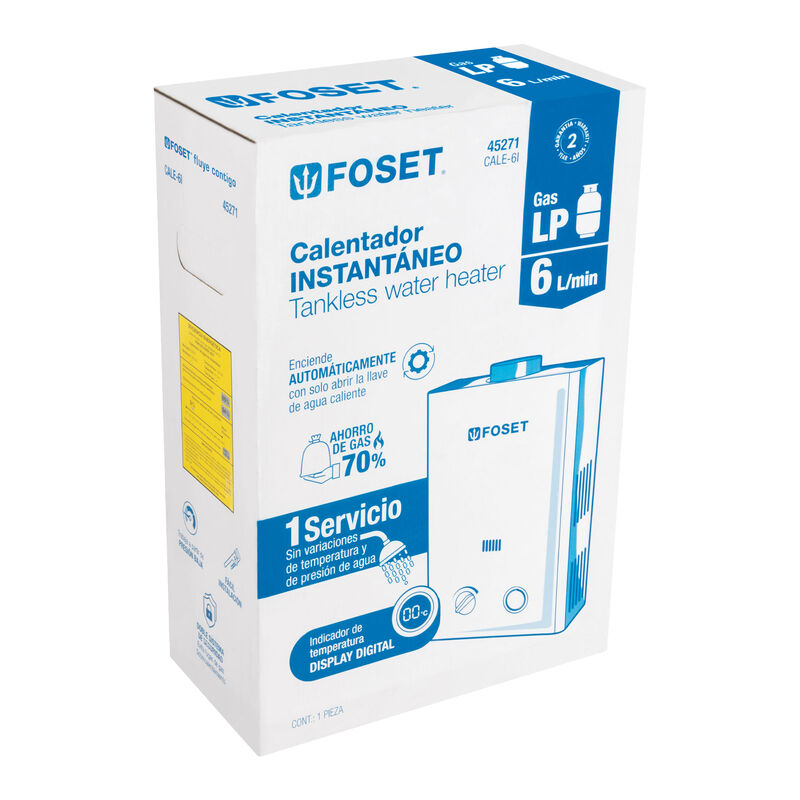 Calentador de Paso Instantáneo 6 L 1 Servicio G... image number null