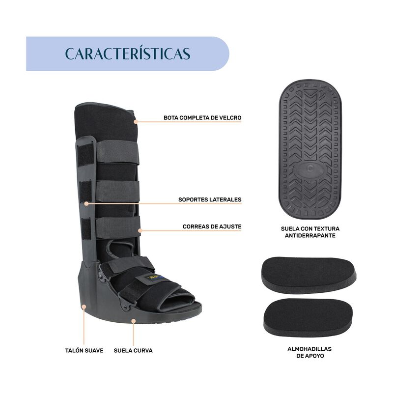 Bota Ortop&eacute;dica Larga Inmovilizador Tobillo Gra... image number null