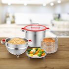 Set De Olla Multifunción De Acero Inox 5 Pzs Bogner Bcps05