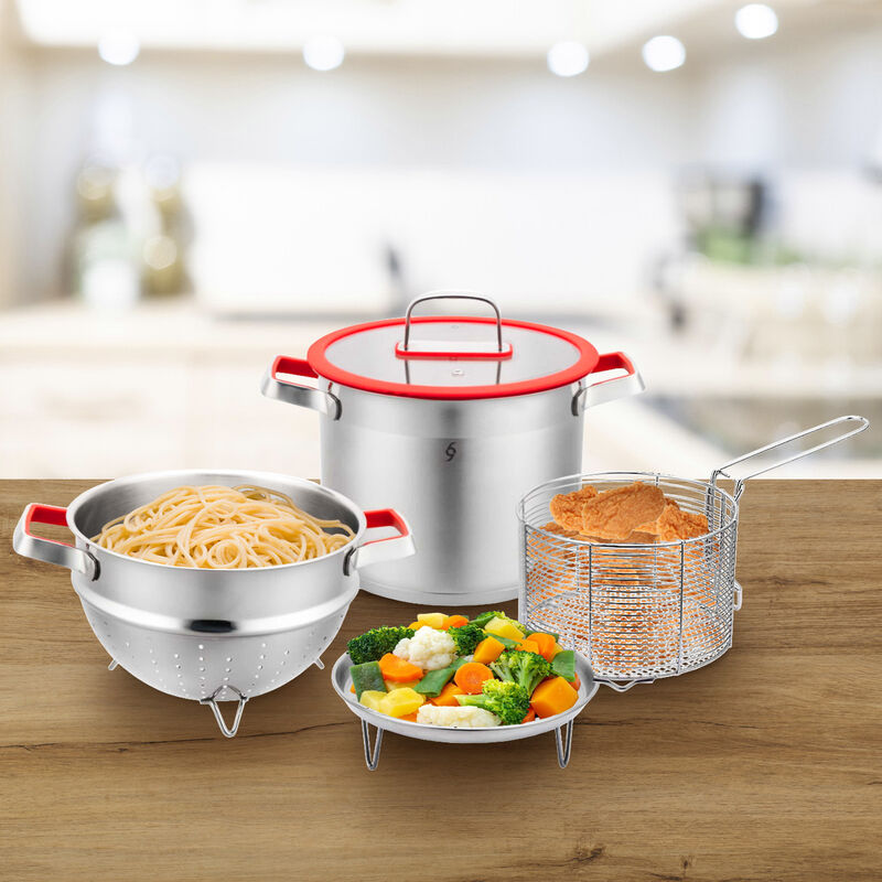 Set De Olla Multifunción De Acero Inox 5 Pzs Bo... image number null