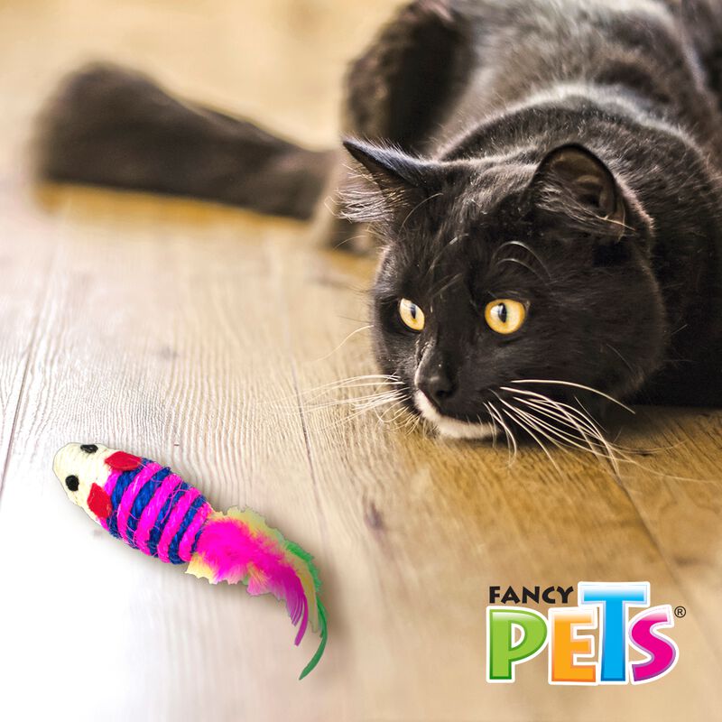 Fancy Pets Juguete Rat&oacute;n Con Plumas Para Gato M... image number null