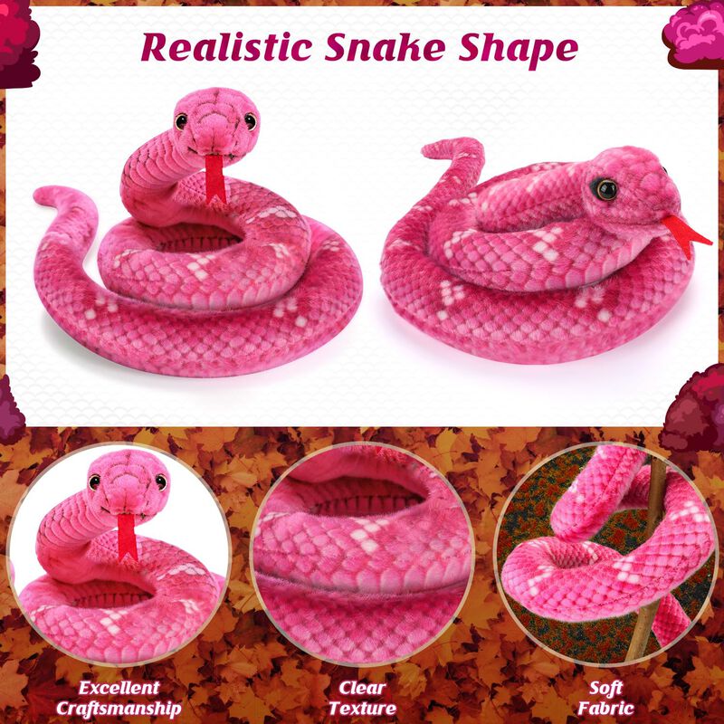 Serpiente De Peluche Mgztthw 70 Cm Rosa Realist... image number null