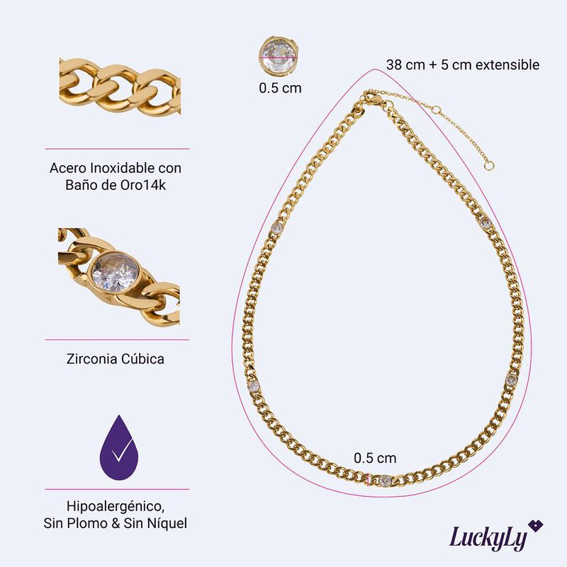 Cadenas Oro 14k Plata Zirconia Cúbica Collares ... image number null