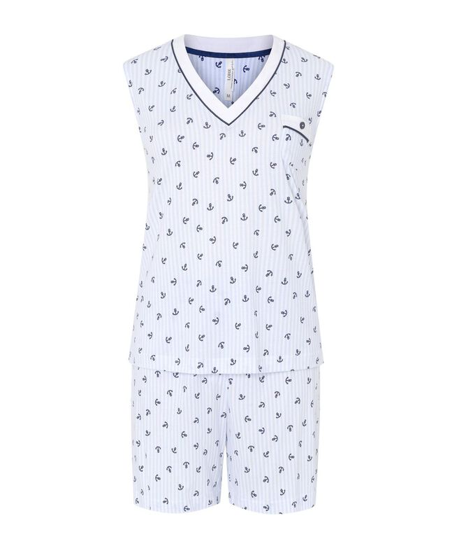 Pijama Sin Mangas con Anclas Marino image number null