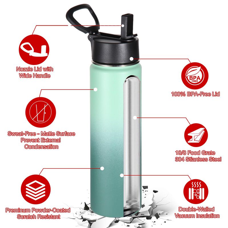 Botella Volhoply 710 ml Pack De 6 Con Pajilla Y... image number null