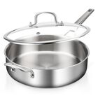 Sart&eacute;n para Saltear Yeksum 3L 25cm 3 Capas Acero Inoxidable con Tapa