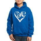 Sudadera Con Capucha Word Art Para Ni&ntilde;o - Coraz&oacute;n Amor - Azul Rey