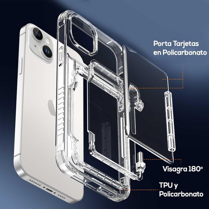 Funda TEKKU TPU Tarjetero para iPhone 15 PLUS T... image number null