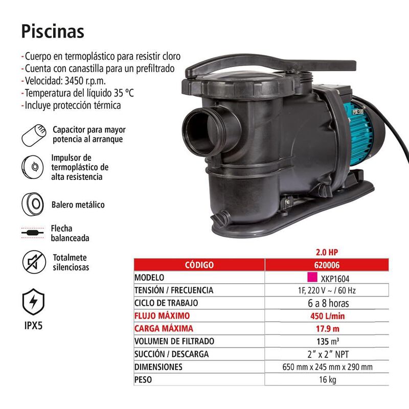 Bomba para Alberca, IUSA 2 HP image number null
