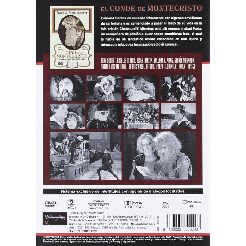 El Conde De Montecristo [dvd] (1922) Monte Cris... image number null