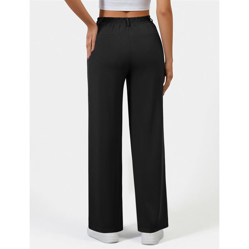 Pantalones Dlooda De Pierna Ancha Negro Cintura... image number null