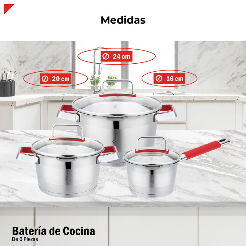 Bogner Bater&iacute;a De Cocina Acero Inoxidable 6 Pie... image number null