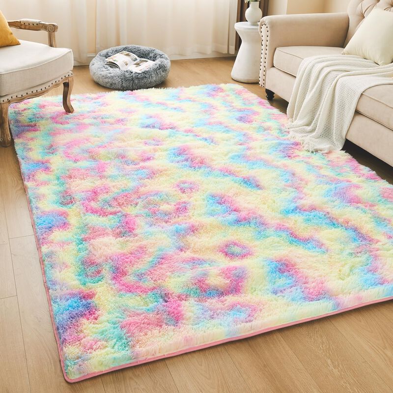 Alfombra Litanika 122 &times; 183 cm Tie‑dye Arco&iacute;ris... image number null