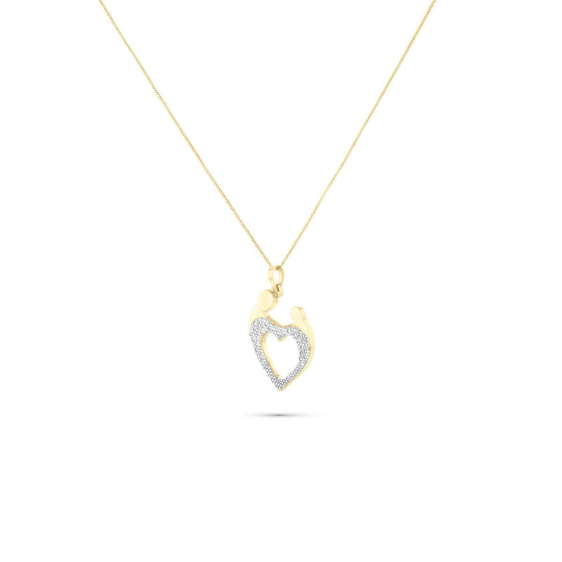 Dije Oro Amarillo 14k Con Cadena C/zirconia Cor... image number null