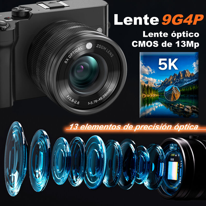 C&aacute;mara Digital Vak Pro 209 Selfie 5k Visi&oacute;n Noc... image number null