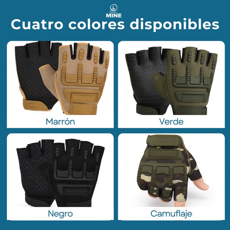 Guantes Tácticos de Medio Dedo Motociclista – P... image number null
