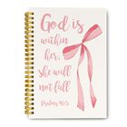 Cuaderno Jkmbn Coquette Con Lazo Rosa Y Cuadr&iacute;cula Punteada De Espiral