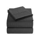 Juego de Sabanas King Size de 4 Piezas Hipoalerg&eacute;nicas Negro Rayas Bluelander