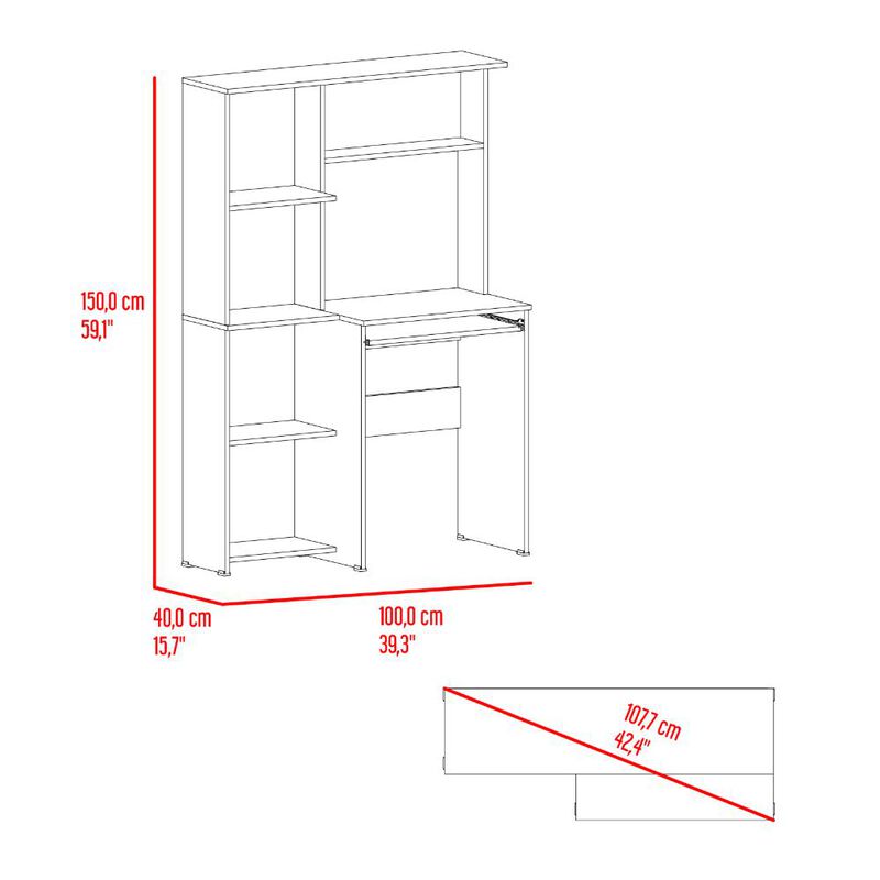 Escritorio Librero Alden Wengue Virtual Muebles image number null