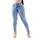 Pantal&oacute;n Skinny Mujer Nyk Azul Claro Tiro Medio