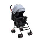 Carriola Shay Ligera Plegable Gris Con Barra Y Toldo Chasis Negro