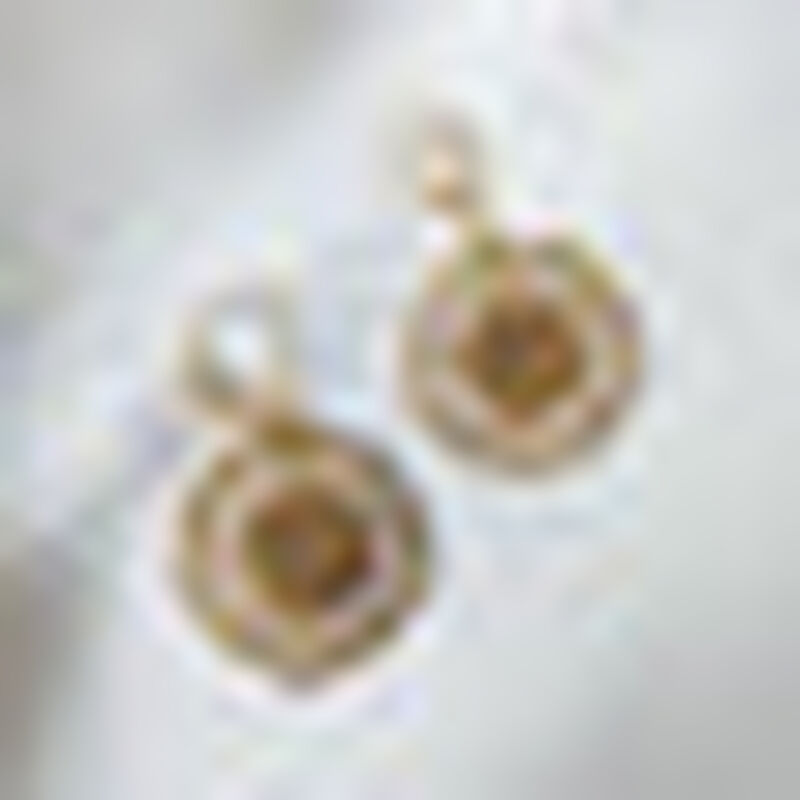 Arete colgante Girasol de plata .925 con ba&ntilde;o d... image number null