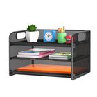 Organizador De Papel Samstar, Bandeja Para Cartas De 3 Niveles Con Asa, Color Negro