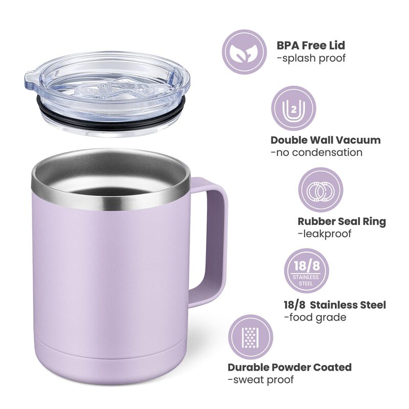 Juego De 2 Tazas De Caf&eacute; Meway 355 ml Lila Y Ro... image number null