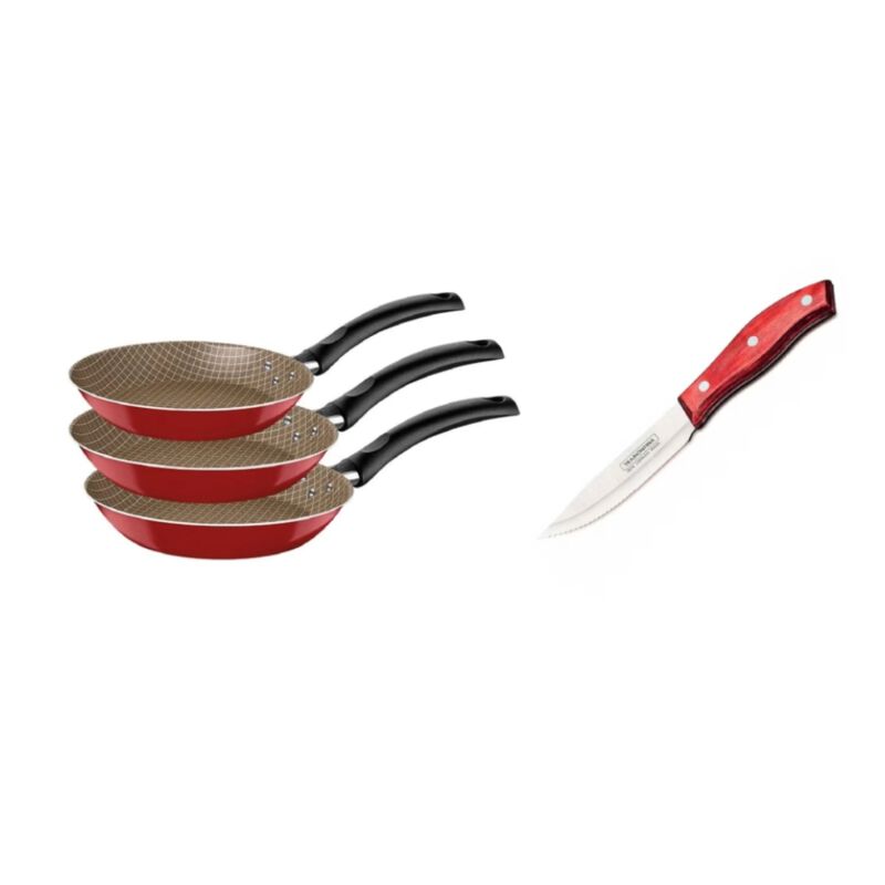 Paquete Tramontina Sartenes Turim Rojo 3 Pzas +... image number null