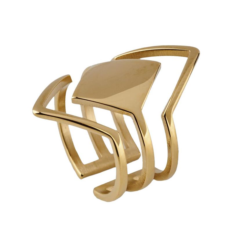 Anillos Acero Inoxidable Mujer Ajustable, Oro P... image number null