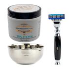 The Shaving Co Kit Rastrillo Negro Crema Afeitar Menta Bowl