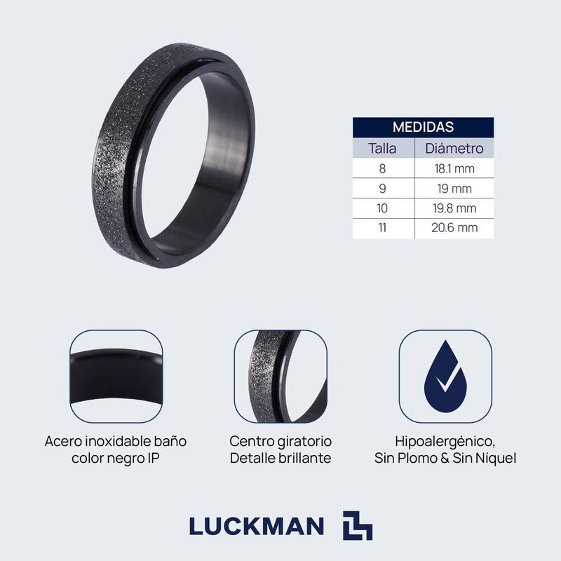 Anillo Hombre Anti Ansiedad Acero Inoxidable Re... image number null