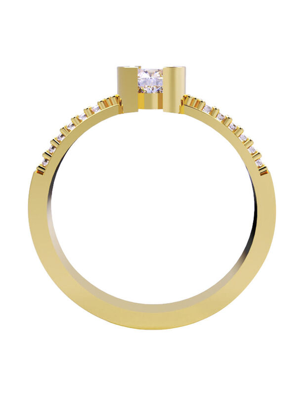 Anillo de Compromiso en Oro de 14K con Circonia... image number null