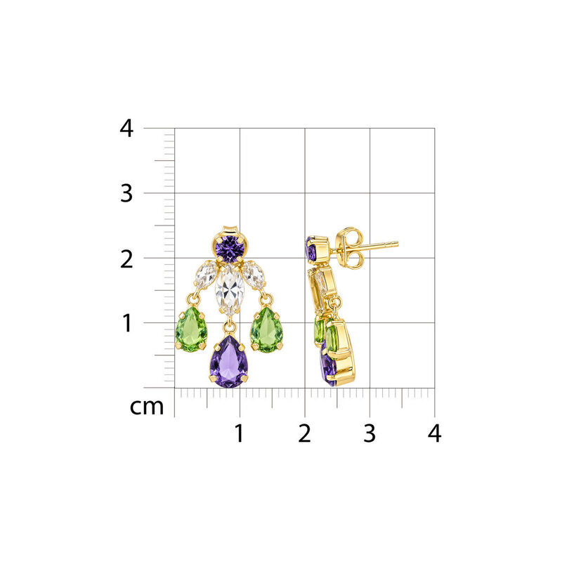 Aretes Plata Dorada 925 Con Piedras De Color image number null