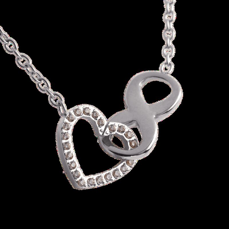 Collar Mujer Coraz&oacute;n Infinito Zirconias Regalo ... image number null