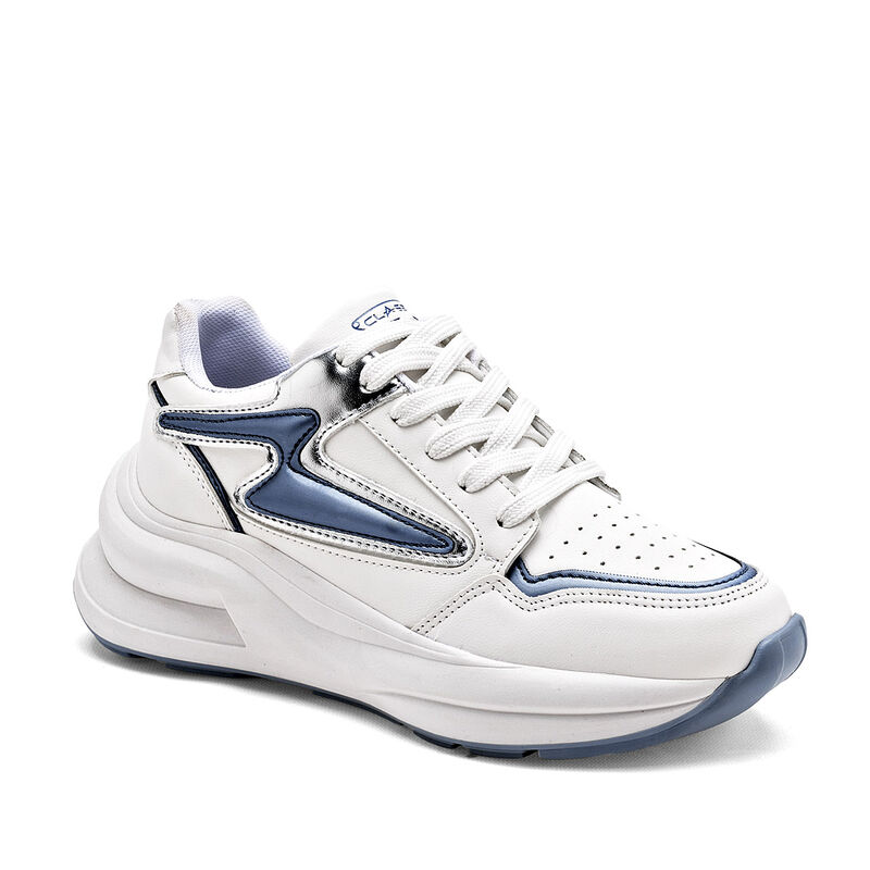 Clasben Tenis urbano para mujer blanco azul pla... image number null