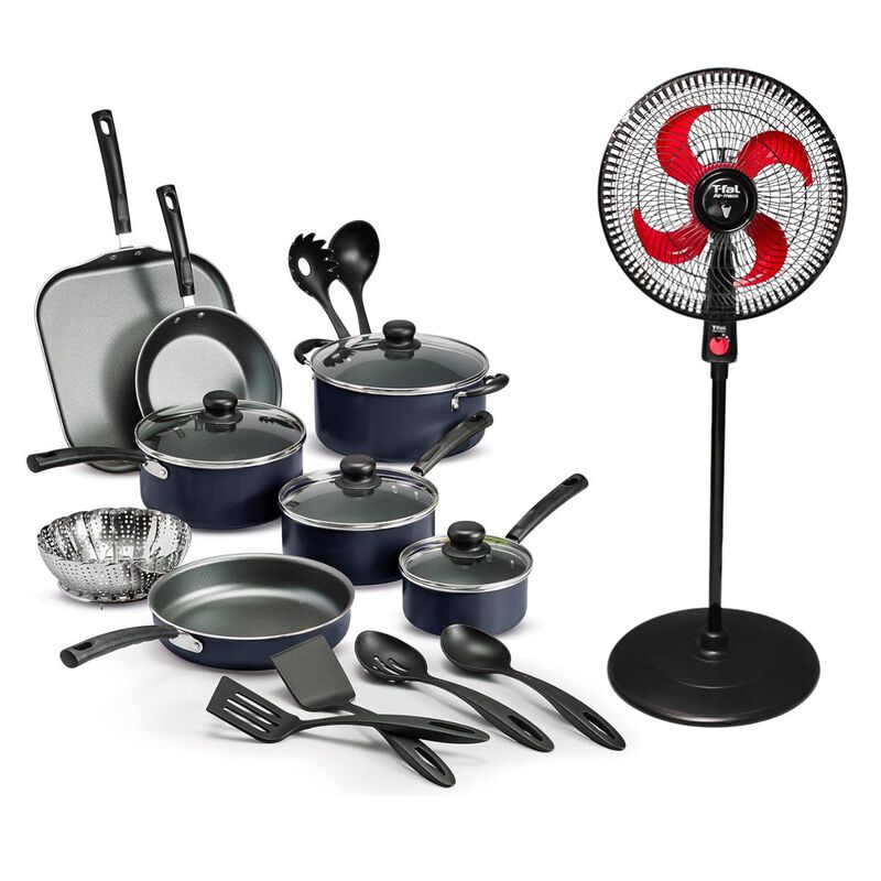 Kit Bater&iacute;a Tramontina 18 Pz Azul + Ventilador ... image number null