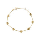 Pulsera De Oro Amarillo 14k Con Corazones-18.5cm