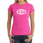 Camiseta Word Art Para Mujer - Juan 3:16- Rosa