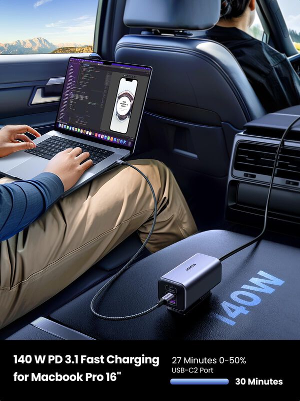 Cargador De Coche Ugreen 150w Usb C Pd 3.1 140w... image number null