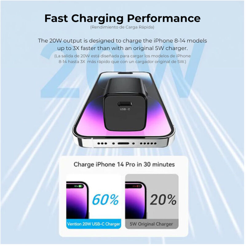 Cargador R&aacute;pido VENTION 30W GaN Compacto + Cabl... image number null