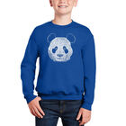 Sudadera De Cuello Redondo Word Art Para Ni&ntilde;o - Panda - Azul Rey