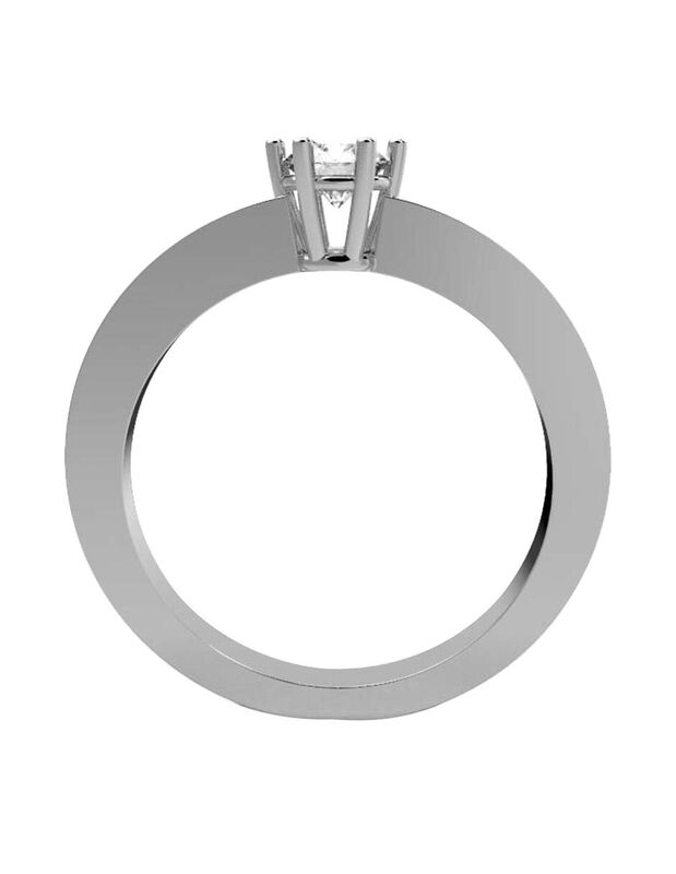 Anillo de Compromiso en Oro Blanco 10K con Circ... image number null