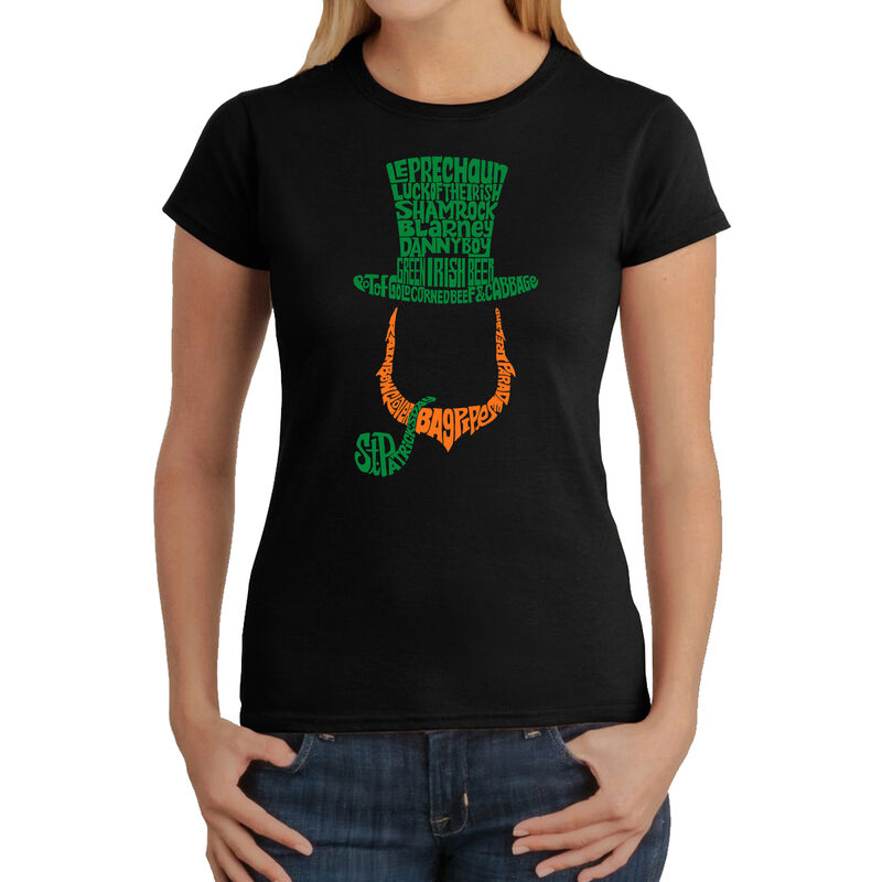 Camiseta Word Art Para Mujer - Duende Irland&eacute;s-... image number null