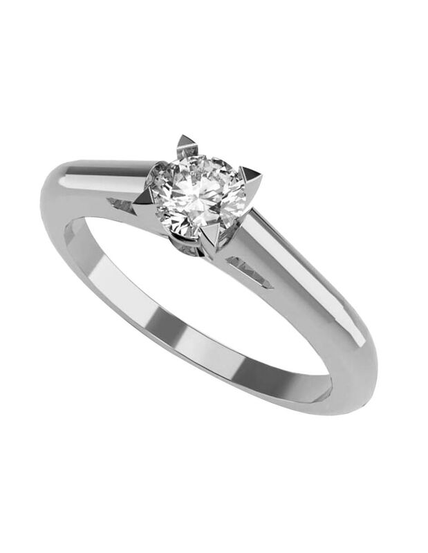 Anillo de Compromiso en Oro Blanco 14K con Circ... image number null