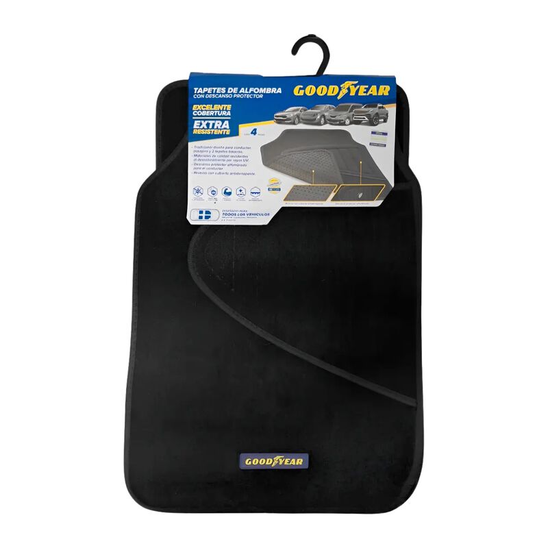 Tapetes Alfombra Goodyear 4 Pzas Negro image number null