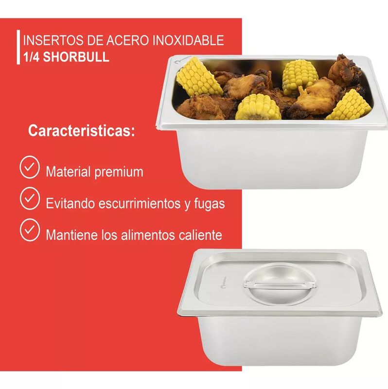 Inserto acero inoxidable 1/4 15cm con tapa Shor... image number null