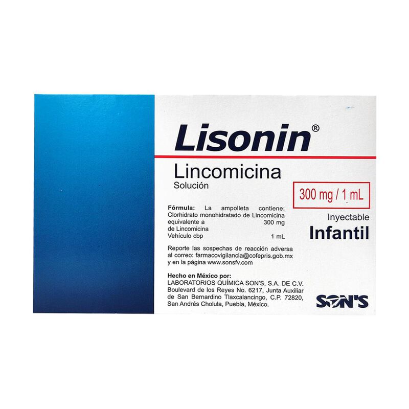 Lisonin 300 Mg Soluci&oacute;n 6 Ampolletas 1ml image number null