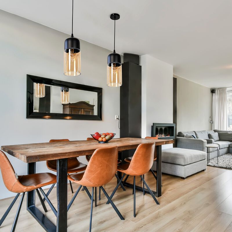 L&aacute;mpara Colgante Cil&iacute;ndrica Delgada Con Cristal... image number null